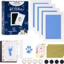 Paw Print Kit for Dogs Cats,Inkless Baby Hand and Footprint Kit, Dog Nose Print Kit,Clean Touch Ink Pad Kit,No Mess Newborn Baby Footprint Kit, Pet Paw Print Kit for Family Keepsake (Large (Pack of 4), Blue)