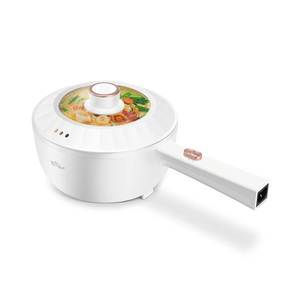Bear Hot Pot Electric, 2L Multifunctional Portable Cooking Pot, 1000W Rapid Noodles Electric, Non-Stick Frying Pans for Steak, Egg, Ramen, Oatmeal With Dual Power Adjustment