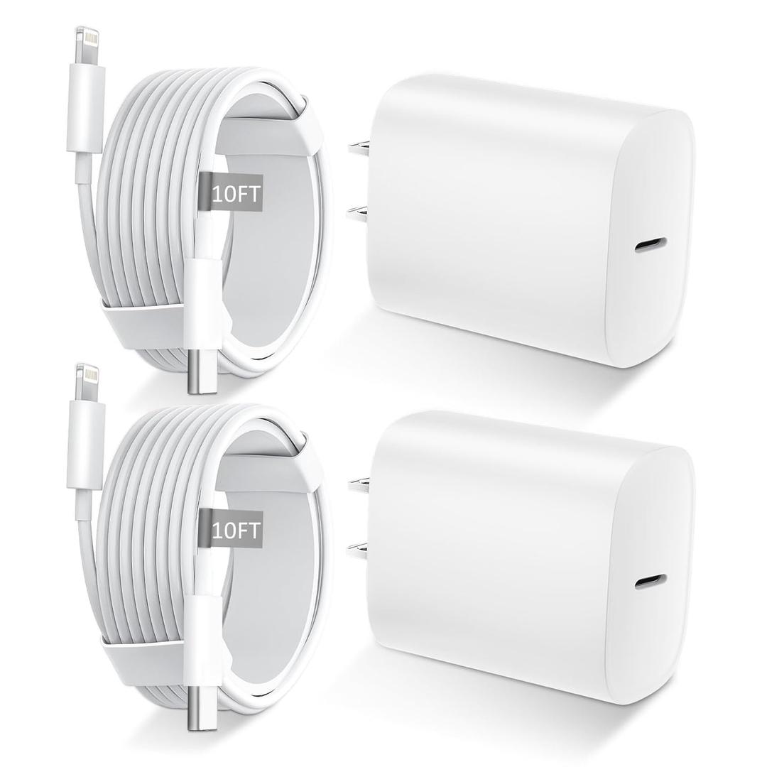 iPhone 14 13 12 11 Fast Charger MFi Certified,10FT Long Fast Charging Lightning Cable with 20W USB C Charger Block for iPhone 14/14 Pro Max/13/13 Pro Max/12/12 Pro Max/11/11Pro/XS/Max/XR/X,iPad (White)