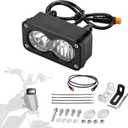 Compatible fits Ridstar Q20 Ebike Headlight, 6500K 20W Super Bright Waterproof LED Light for Ebike, 3 Pin Universal 12V-60V for Ebike, Motorcycle, ATV