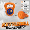 Single Kettlebells, Coated Cast Iron Kettlebell Weights with Wide Grip Handle & Flat Bottom, Strength Training Equipment for Swings, Squats, Deadlifts, Push-Ups & Home Gym Workouts