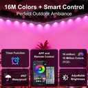 65.6FT Permanent Outdoor RGB Lights,IP67 Waterproof Smart LED Eaves Lights with App/Remote Control,for Christmas and All Holiday Decor,Daily and Accent Lighting,House Roof and Garden Lighting
