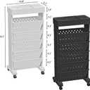 6-Tier Mobile Bookshelf, Rolling Bookcase Book Storage Rack, Movable File Folder Organizer Cart with Wheels for Home Study Office Living Room Classroom, White