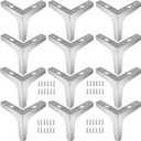 HAKZEON 12 PCS 6 Inches Height Triangle Furniture Legs, Modern Triangle Furniture Sofa Feet, Triangle Metal Furniture Feet for Cabinet Table Cupboard Sofa Chair, Silver