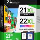 HALLOLUX 901XL Ink Cartridges Remanufactured for HP 901 Ink Cartridges Compatible with OfficeJet 4500 J4500 J4524 J4540 J4550 J4580 J4624 J4680 Printers, Black and Tri-Color, 2 Pack