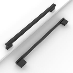 12 Pack Matte Black 10 Inch(254mm) Hole Center Kitchen Cabinet Handles Cabinet Pulls Kitchen Drawer Pulls Hardware for Cupboard Dresser Handles Bathroom