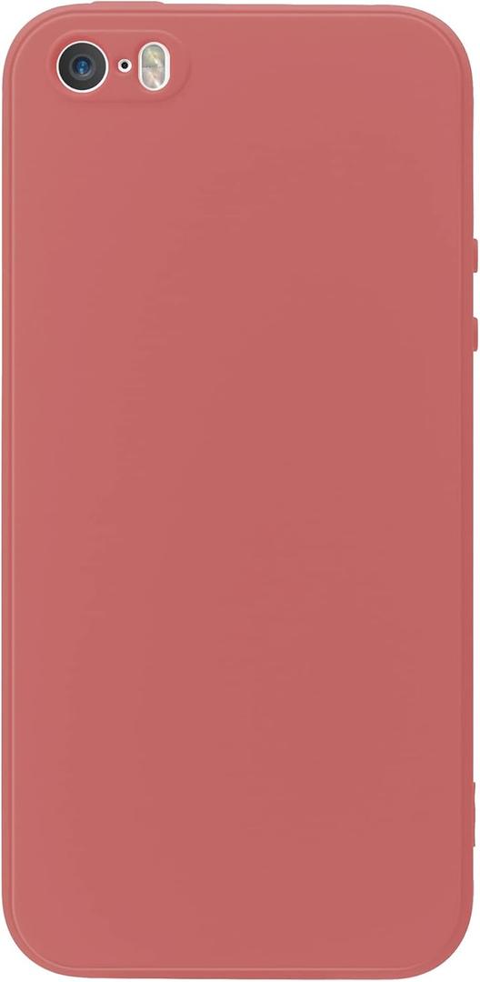 Compatible with iPhone 5s/iPhone SE (2016 Edition) Case Matte TPU Ptotective Cover for iPhone 5 5s (Hawthorn Red)