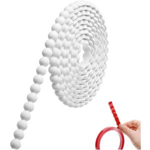 Leinuosen Flexible Molding Trim Peel and Stick for Walls 20ft Decorative Bead Pearl DIY Wall Trim for Bathroom Mirror Frame Border Backsplash Tile Ceiling Cabinet TV Wall Edge (White, 20ft /15 mm)