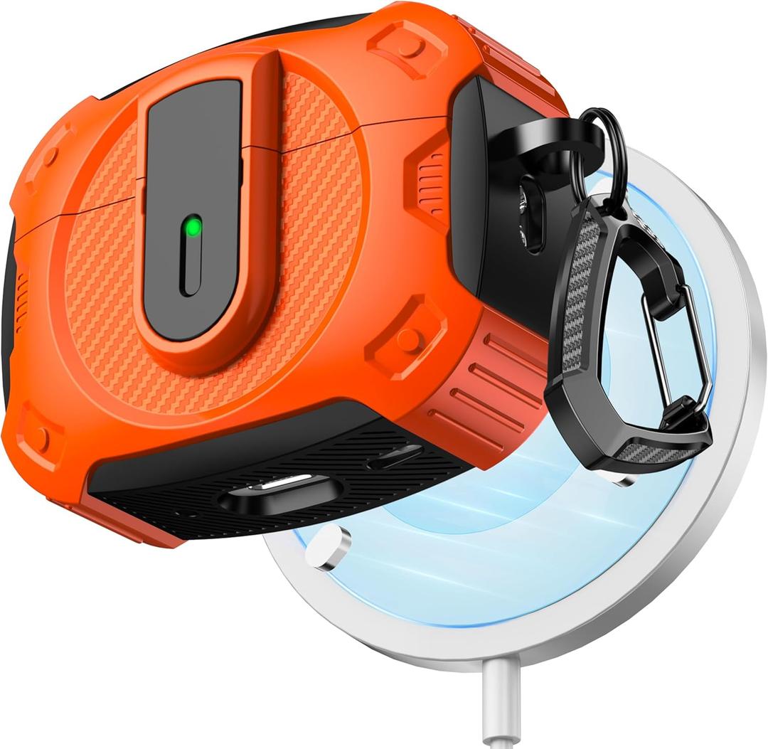 RFUNGUANGO for AirPods Pro 2nd Generation Protective case, 2024 New Space-Themed Protective case. Compatible with Airpods Pro 1/2 and, Works with MagSafe. [Orange]