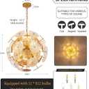 TOCHIC 24" Modern Glass Chandelier, 12-Light Sputnik Design Dimmable Gold | Height Adjustable, Fits 120200 sq. ft. Spaces, Suits 46 Seat Tables, Sloped Ceiling Compatible, Easy Installation