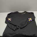 LLHXRUI Embroidery Sweatshirt for Women-Fat Tuesday Long Sleeve T Shirt Carnival Party Pullovers Tops (Large, Black-1)