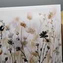 Abstract Floral Canvas Wall Art Grey Cream White Grass Flowers Canvas Pictures Modern Landscape Painting Botanic Artwork for Living Room Bedroom Kitchen Office Wall Decor Ready to Hang 20" x 40"