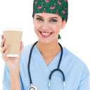 Working Cap Breathable Unisex Women Men Elastic Bandage Tie Back Hats Scrub Nursing Doctor Surgeon Cap (Black29)