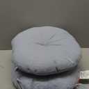 Outdoor Bistro Chair Cushion Set of 2, Waterproof Tufted Round Seat Cushion with Ties, 15"x15"x4" Patio Furniture Chair Pads for Home Garden Balcony Office-Frost Blue