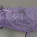 Avidlove Women's Sexy Lace Bra Sheer Balconette Underwire Unlined Everyday Bras Lingerie (Medium, Lilac)