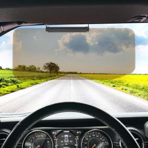 Polarized Anti-Glare Car Sun Visor Extender Sun Blocker Compatible with 2018-2025 Jeep Wrangler JL 4XE Gladiator JT Cars Sunvisor Extension Accessories, 120° Adjustable PC Lens, Brown, Left