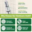 16" x 50' Hardware Cloth - 19 Gauge Heavy-Duty 1/2 Inch Welded Chicken Wire, Hot-Dipped Galvanized Mesh for Chicken Coop & Garden Fencing