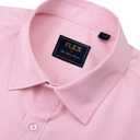 J.VER Men's Dress Shirts Solid Long Sleeve Stretch Wrinkle-Free Formal Shirt Business Casual Button Down Shirts (Pink, XXL)