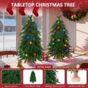 3FT Small Mini Christmas Tree for Tabletop, 1PC Artificial Desktop Christmas Tree with Norfolk Pine Top Design, Small Xmas Tree with Burlap Base for Table Desk Home Christmas Decor