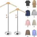 Adjustable Shirt Display Stand 2Pcs, 20-35 Inch Height Tshirt Display Stand for Vendors, T Shirt Mannequin Display Shirt, Jacket, Coat at Clothing Vendor Events, Trade Fairs, Trade Shows(White)