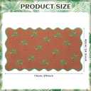 Dunzy Palm Tree Doormat Scalloped Edge Welcome Mat for Front Door, Non Slip Outdoor Entryway Rug, Green Summer Faux Coir Floor Mat for Patio Porch Decor, Heavy Duty Weather Resistant 29 x 16.5 Inch