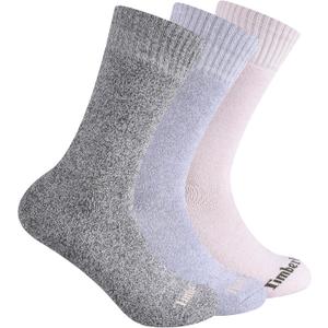 Timberland womens 3-pack Ribbed Marled Boot Socks (One Size, Grape Leaf)