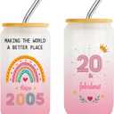 20 Year Old Girl Gift 20th Birthday Gifts for Girls 2025,20th Birthday Cups With Straw and Lid for Girls Ideas,Happy 20 Birthday Decorations for Girl,2005 Fashion Presents for Her,Sister,Friend