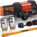 ORCISH Upgrade 3500 lb 12V DC Electric Winch, ATV/UTV Winch Kit for Towing, 1/4"30' Synthetic Rope with Both Wireless Handheld Remote and Corded Control Recovery, Easy Assembly Winches