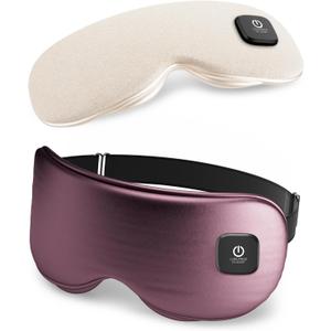 Heated Eye Mask - Cordless Eye Mask for Dry Eyes, Eye Relief, Improved Sleep, Washable Eye Heating pad for Travel and with Replaceable Shell (Purple)