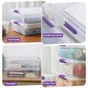 Novelinks Clear Plastic Storage Bins with lids, Stackable Storage Containers, Durable Craft Storage Boxes, Organization Containers for Home Office (10 Quart 4 Pack Purple)