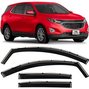 in-Channel Rain Guards for Chevy Equinox 20182024 Window Visors & Vent Deflectors, Extra-Durable Polycarbonate Car Window Rain Guards for Chevrolet Equinox, 4-Piece Set
