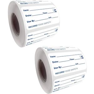Dissolvable Food Labels, 1x2 Inch Label Stickers 1000PCS Food Labels Stickers for Containers Freezer Labels Tape Canning Labels Writable Date Labels, 2 Rolls
