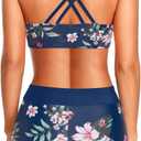 Holipick 3 Piece Tankini Swimsuits for Women Tummy Control Bathing Suits Swim Tank Top with Bra Boy Shorts Teen Swimwear 2026 (Blue, 22W)