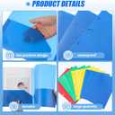 Gueevin 12 Plastic Folders with Pockets, Two Pocket Folder Fit Letter Size, Folders with 3 Prongs and 3 Hole Punch Pocket Portfolios School Business Card Holder for Home Office School