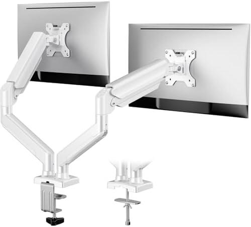 ErGear Dual Monitor Stand up to 32 inches Screen, Load-Bearing Max 22 lbs Each Arm, Adjustable Dual Monitor Mount, Sturdy Steel vesa Monitor Mount with Stable VESA 75x75 100x100mm