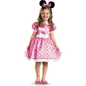 Disney Minnie Mouse Pink Dress Costume for Girls, Official Disney Costume, Todder Size Medium (3T-4T)
