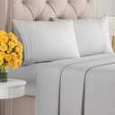 King Size 4 Piece Sheet Set - Extra Soft, Breathable & Cooling Sheets - Hotel Luxury Durable Bed Sheets for Women & Men - Deep Pockets, Easy-Fit & Wrinkle-Free Sheets - Soft Grey Oeko-Tex Bed Sheets