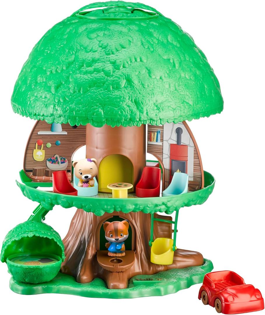 Timber Tots: The Magic Tree House - 16pc Nature Playset, 2 Animal Figurines, Toy Car & Furniture Accessories, Pop-Up Room Reveal, Kids-Toddlers 18Mo+ Timber Tots: The Magic Tree House - 16pc Nature Playset, 2 Animal Figurines, Toy Car & Furniture Accessories, Pop-Up Room Reveal, Kids-Toddlers 18Mo+