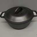 Lodge Cast Iron Dutch Oven 2 Quart - Loop Handle Cooking Vessel - Even Heat Retention - Oven-Safe, Versatile Pot
