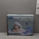 Baby Bath Seat for Babies 6 Months & Up Sitting Up | Non-Slip Bath Seat with Safety Suction Cups & Temperature Alert, Baby Bath Seat for Tub, Shower & Bathtub (Blue)