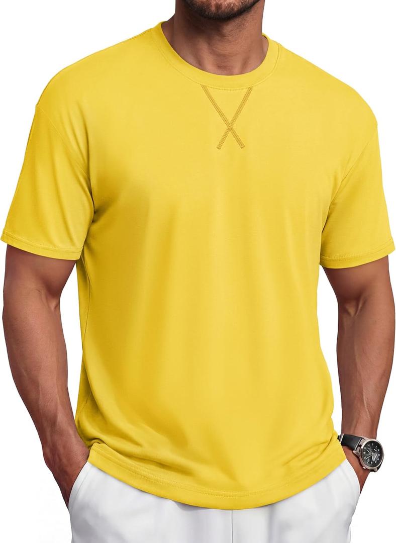 TACVASEN Men's T-Shirts Premium Cotton Short Sleeve Crew Neck T Shirts Casual Soft Loose Fit Tee Shirts