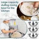 Nuogo 4 Pcs Stainless Steel Mixing Bowls Metal Mixing Bowls Extra Large Basin Salad Basin Deeper Edge Dishwasher Safe Mirror Finish for Home and Commercial, Silver (18 Inch 16 Qt)
