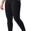 UNISSU Hugcurve No Front Seam High Waisted Workout Leggings with Pockets for Women Buttery Soft Yoga Pants Gym Tights - 25'' (Black, XL)