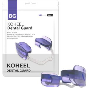 KOHEEL Mouth Guard for Teeth Grinding, Adjustable Dental Guard to Stop Bruxism, Night Guard, 2 Count (Thin)