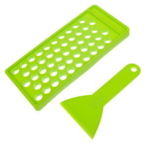 Juland Lip Balm Filling Tray with Scraper & Spatula 1 Set, 50-Cavity Mold for DIY Lip Balm and Lipstick, BPA-Free, Green