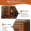 Vintage Countertop Cabinet14.5"x5.2"x18"Medicine Cabinet,Display Case with Organic Glass Door,Kitchen Cabinets with Drawers,Spice Cabinet,Apothecary Cabinet,Organization and Storage (Brown)