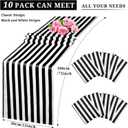 10 Pack Striped Table Runner Polyester Table Decor Classic Black and White Striped Table Runner for Indoor Outdoor Wedding, Birthday Parties, Banquets, Fit Rectange and Round Table(12 x 72 Inch)