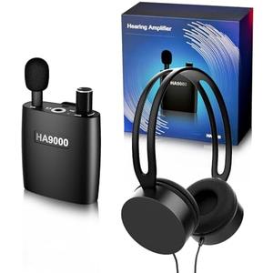 Personal Sound Amplifier PSAP the Latest Gen Model HA9000, Rechargeable Hearing Aid Device Hearing Amplifier with Headphones, Detachable Microphone, Type-C Charging for Seniors, Adults, Elderly