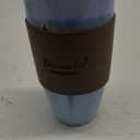 Bosmarlin Ceramic Trave Coffeel Mug with Lid, 21 oz, Portable Coffee Cup for Car Cup Holder, Microwave and Dishwasher Safe, Reactive Glaze Blue