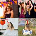 SAFIGLE 4Pcs Chicken Headband Set Party Headdress Hairband for Adults and Kids Masquerade Festival Accessories 9.45X4.72 Inch